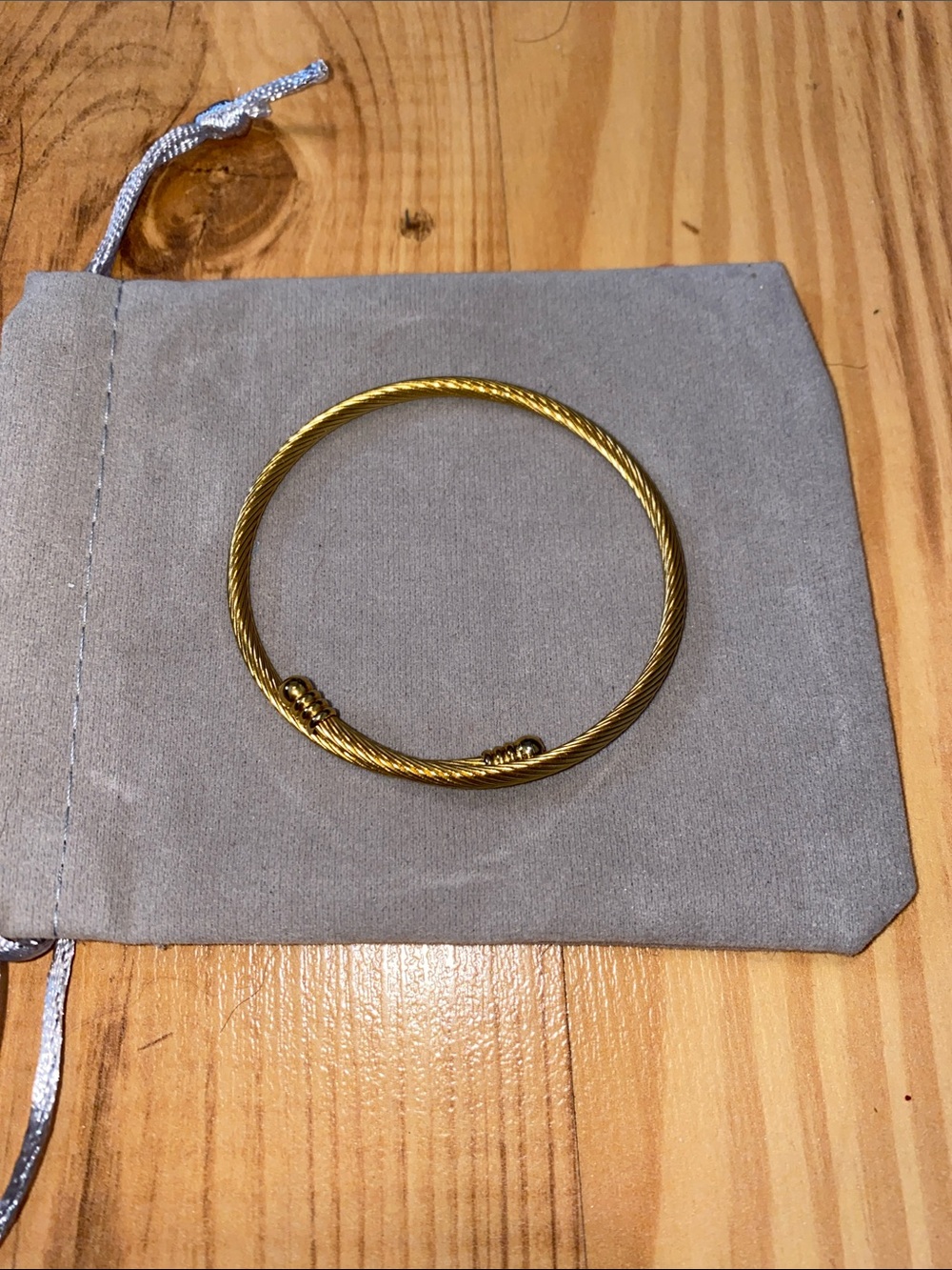 Gold-Tone Twisted Cable Cuff Bracelet - Elegant Women's Jewelry